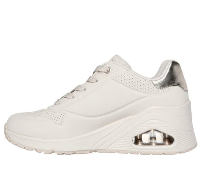 Skechers scarpe sneakers donna Uno Wedge - HI Steps 177520/OFWT bianco latte