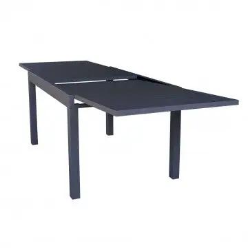 Ausziehbarer Tisch Hawaii aus anthrazitfarbenem Aluminium – 135/270 x 90