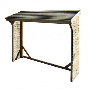 Holzlager - Holzunterstand Maße 217 x 80 x 155/180 H
