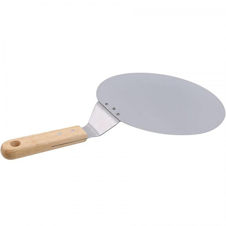 Pizzaschieber Holzgriff Schaufel Rund Schaufel Edelstahl Ofen 44x25.5cm