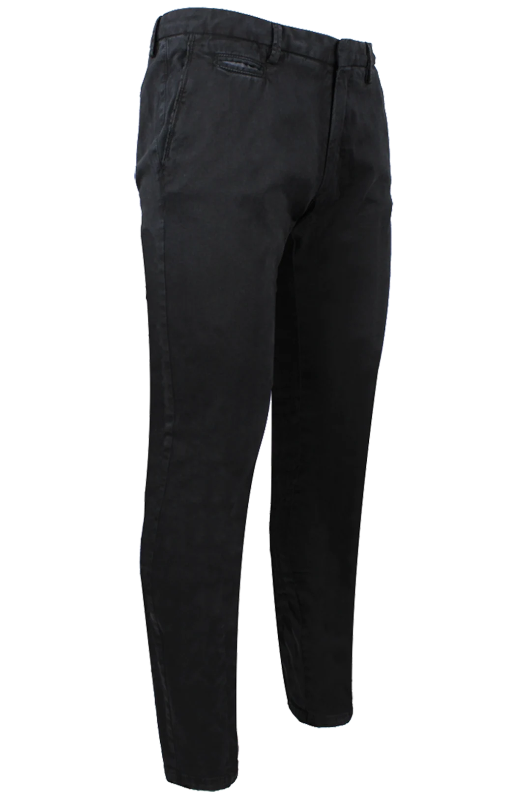 Pantalone slim in cotone tinto in capo nero