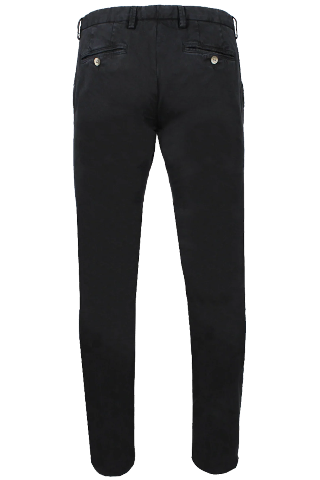 Pantalone slim in cotone tinto in capo nero
