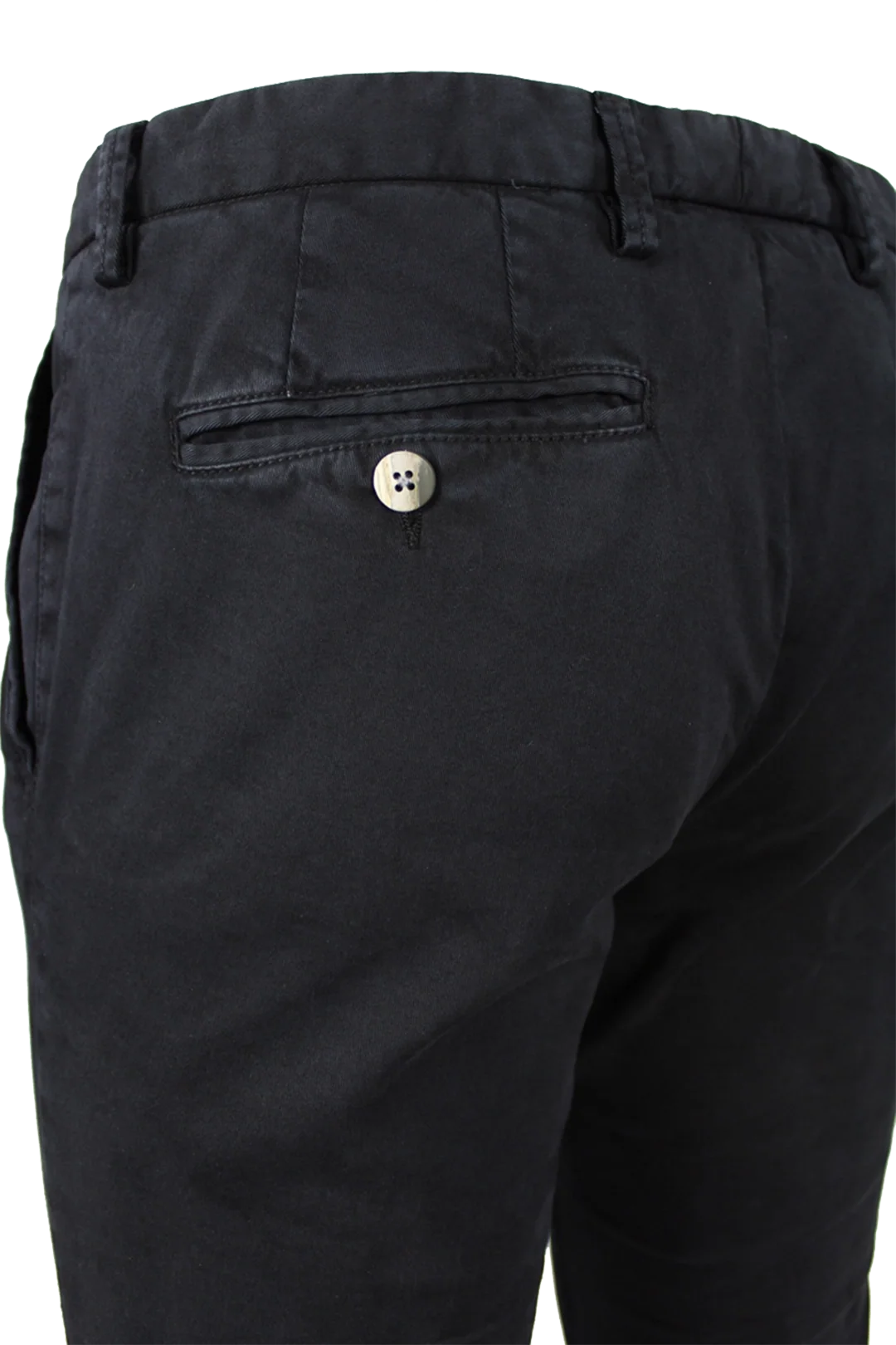 Pantalone slim in cotone tinto in capo nero