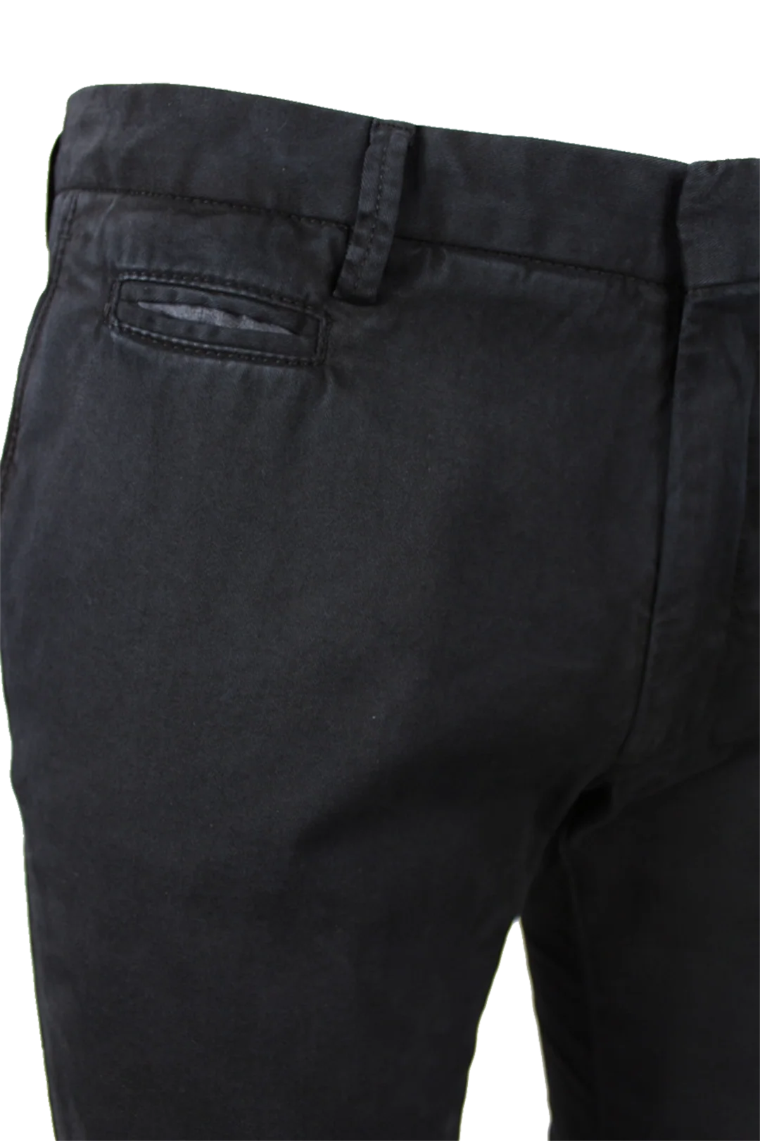 Pantalone slim in cotone tinto in capo nero