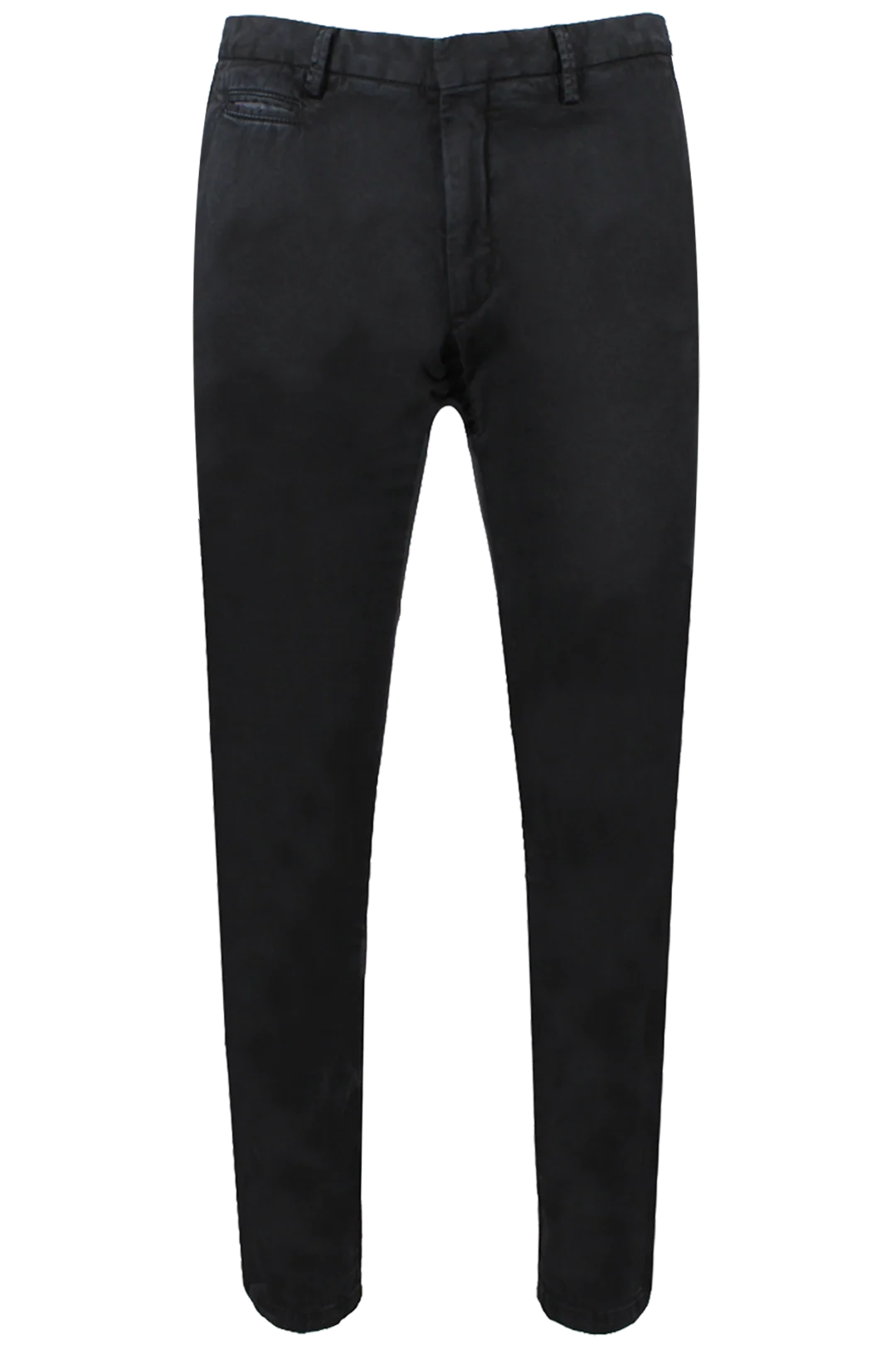 Pantalone slim in cotone tinto in capo nero
