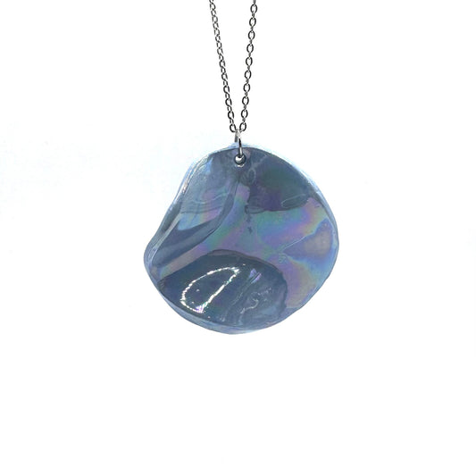 Perla | Handcrafted pearl light blue ceramic necklace
