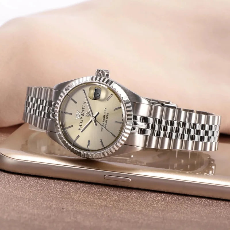 Philip Watch Caribe – Swiss Made Quarz, elfenbeinfarbenes Zifferblatt, 31mm – R8253597548