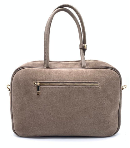 Italian Suede Leather Bag with Refined Detailing — Modex™
