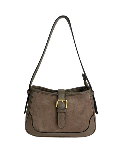 Italian Suede Shoulder Bag — compact yet striking