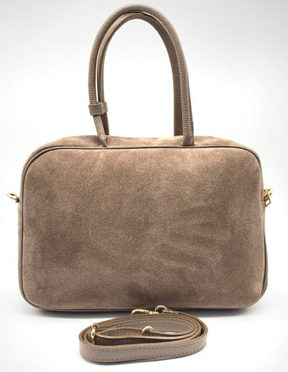 Italian Suede Leather Bag with Refined Detailing — Modex™