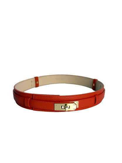 Adjustable Italian Leather Belt with Gold Buckle by Modex™