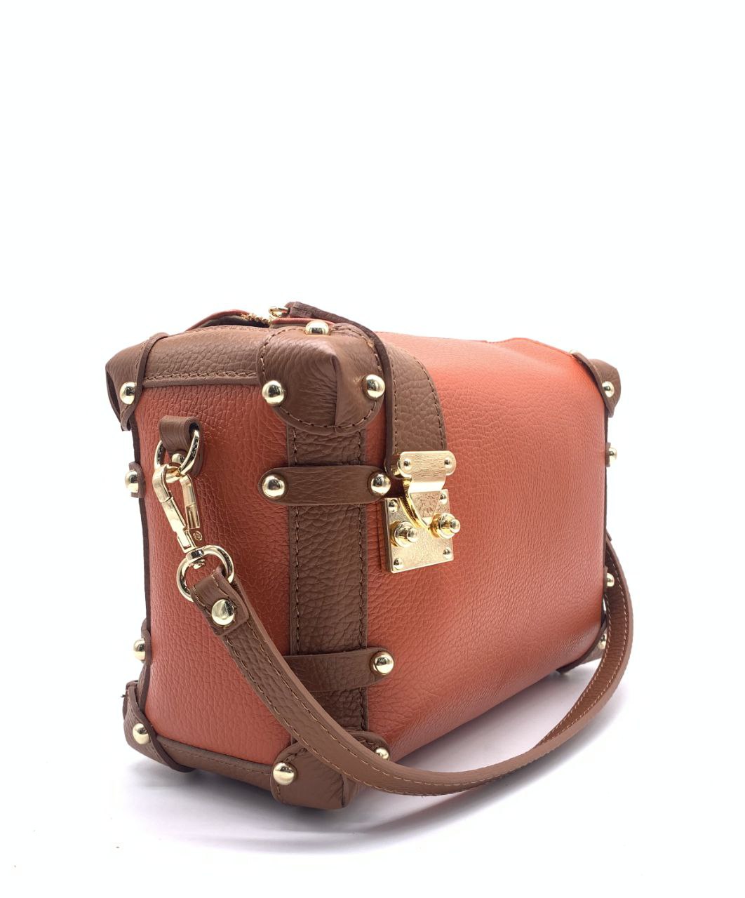 Studded Trunk Crossbody — Genuine Leather