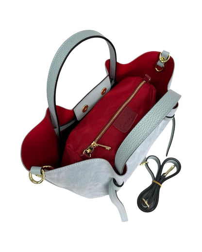 Elegant Suede &amp; Genuine Leather Bag – Premium Italian Quality