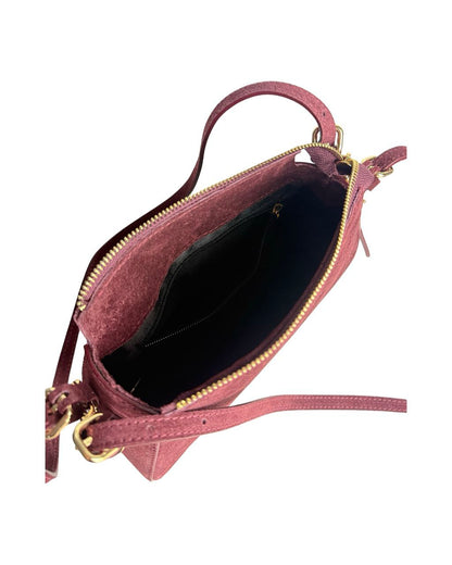 Suede Baguette Crossbody with Adjustable Strap