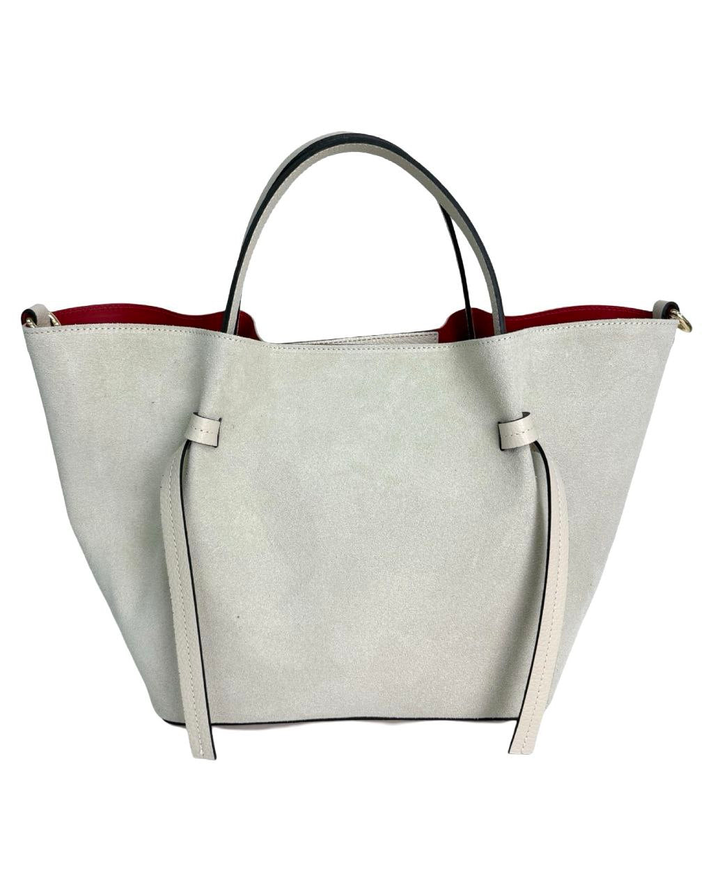 Elegant Suede &amp; Genuine Leather Bag – Premium Italian Quality