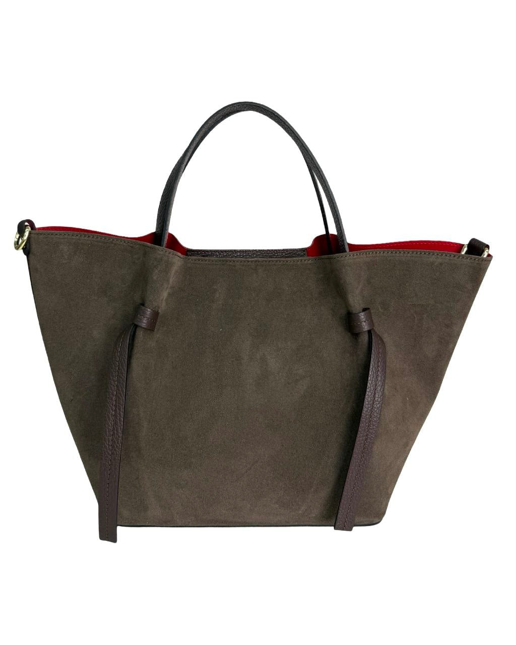 Elegant Suede &amp; Genuine Leather Bag – Premium Italian Quality