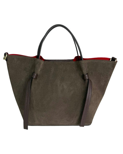 Elegant Suede &amp; Genuine Leather Bag – Premium Italian Quality