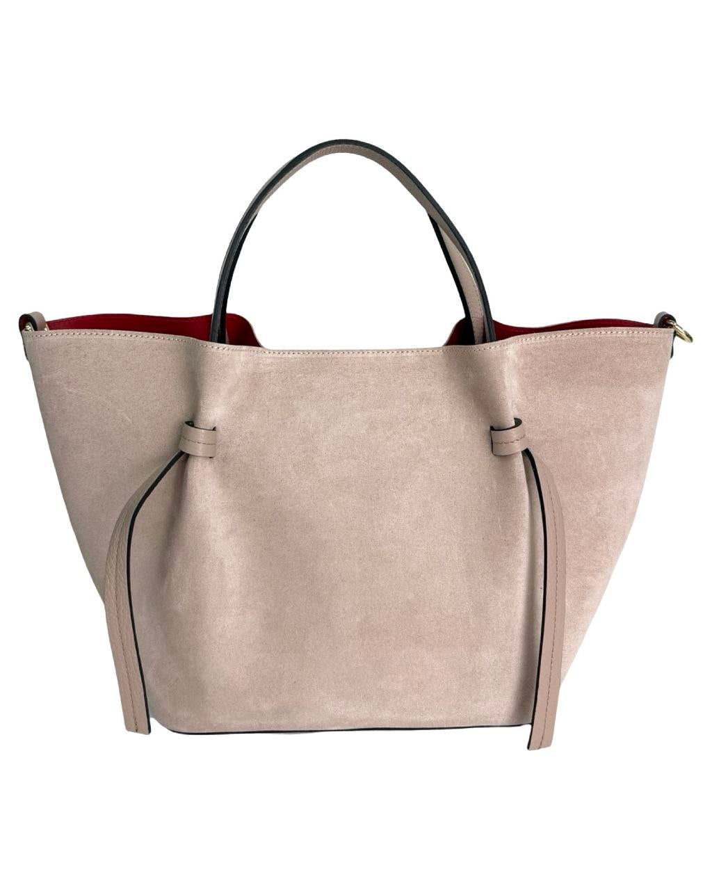 Elegant Suede &amp; Genuine Leather Bag – Premium Italian Quality