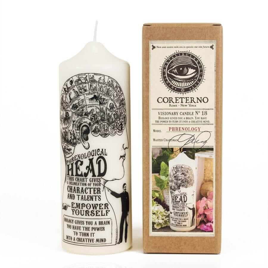 Phrenology Art Candle