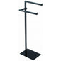 Freestanding towel rack with 2 arms and a black glass base