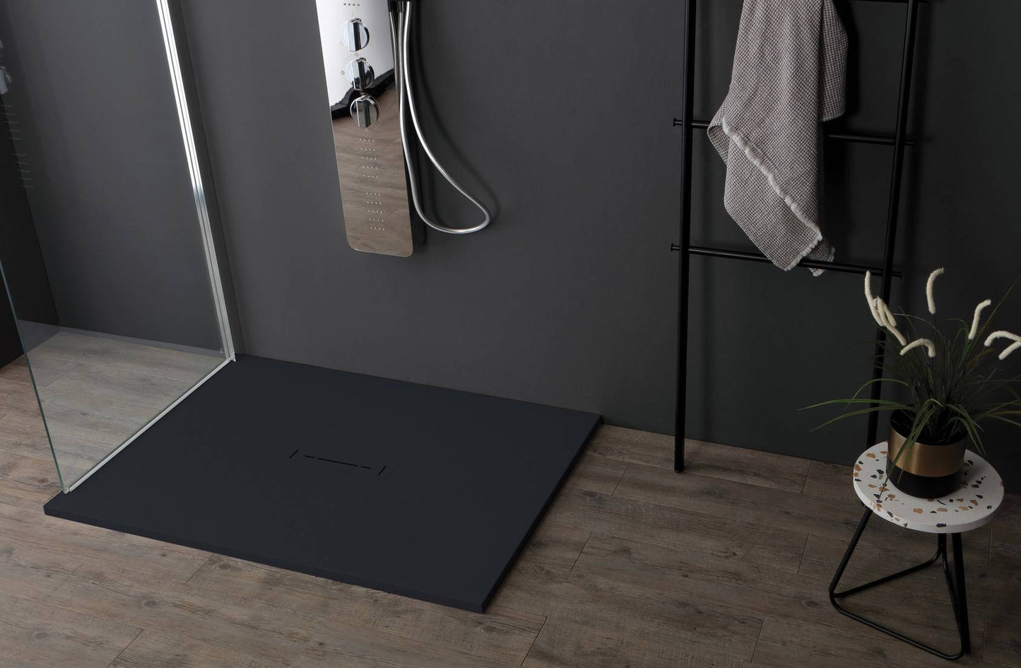 Piatto doccia Ardesia Plus 2,6cm antracite 100x80cm