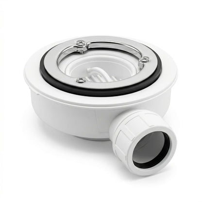 Piatto doccia bianco in marmoresina con griglia inox e Piletta - MALAGA
