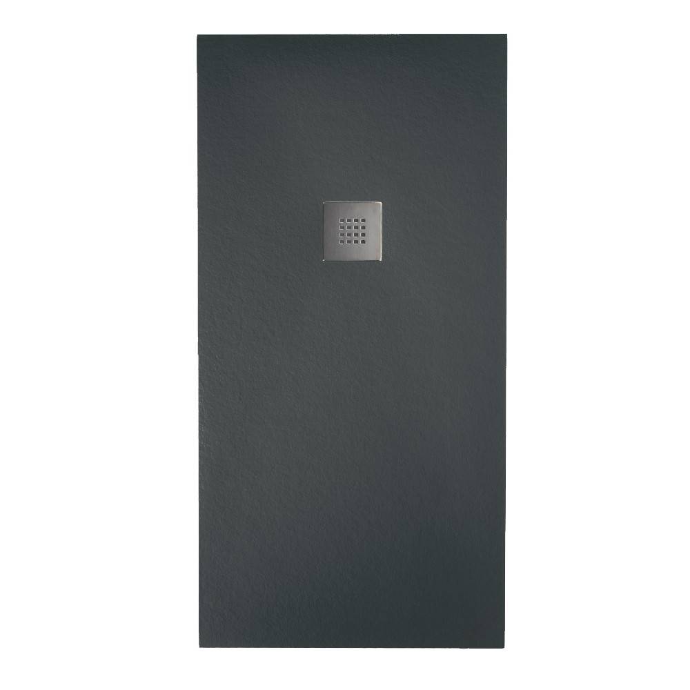 Piatto doccia effetto pietra 70x120 Antracite marmoresina pieno Piletta inclusa
