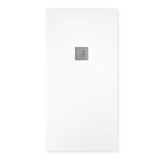 Piatto doccia effetto pietra 70x90 BIANCO marmoresina pieno piletta inclusa
