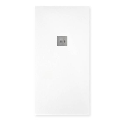 Piatto doccia effetto pietra 80x140 Bianco marmoresina pieno Piletta inclusa