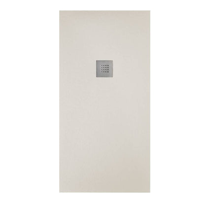 Piatto doccia effetto pietra 80x160 Crema marmoresina pieno Piletta inclusa
