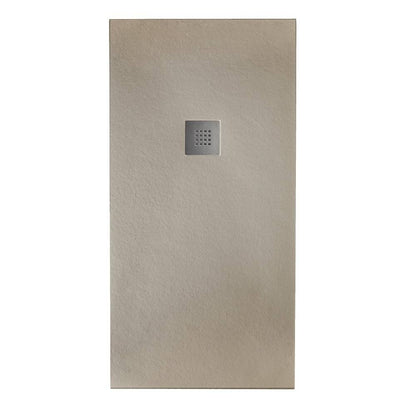 Piatto doccia effetto pietra 80x160 Tortora marmoresina pieno Piletta inclusa
