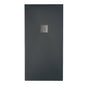 Stone effect shower tray 90x90 Anthracite solid marble resin Waste included