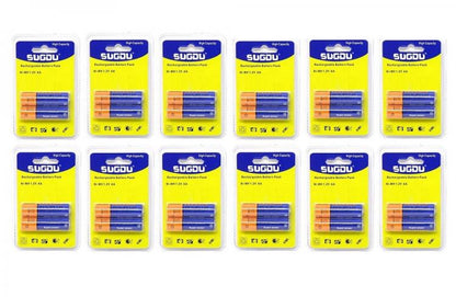 24 BATTERIE PILE STILO AA RICARICABILI UNIVERSALI Ni-MH 1.2V 5300mAh 12 BLISTER
