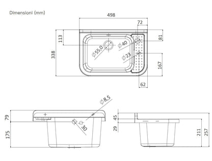 Pilozzo Bianco 50x34x21 cm - Lavabo Compatto e Resistente , Perfetto per Giardini e Spazi Esterni
