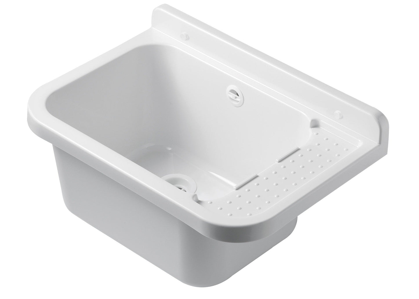 Pilozzo Bianco 50x34x21 cm - Lavabo Compatto e Resistente , Perfetto per Giardini e Spazi Esterni