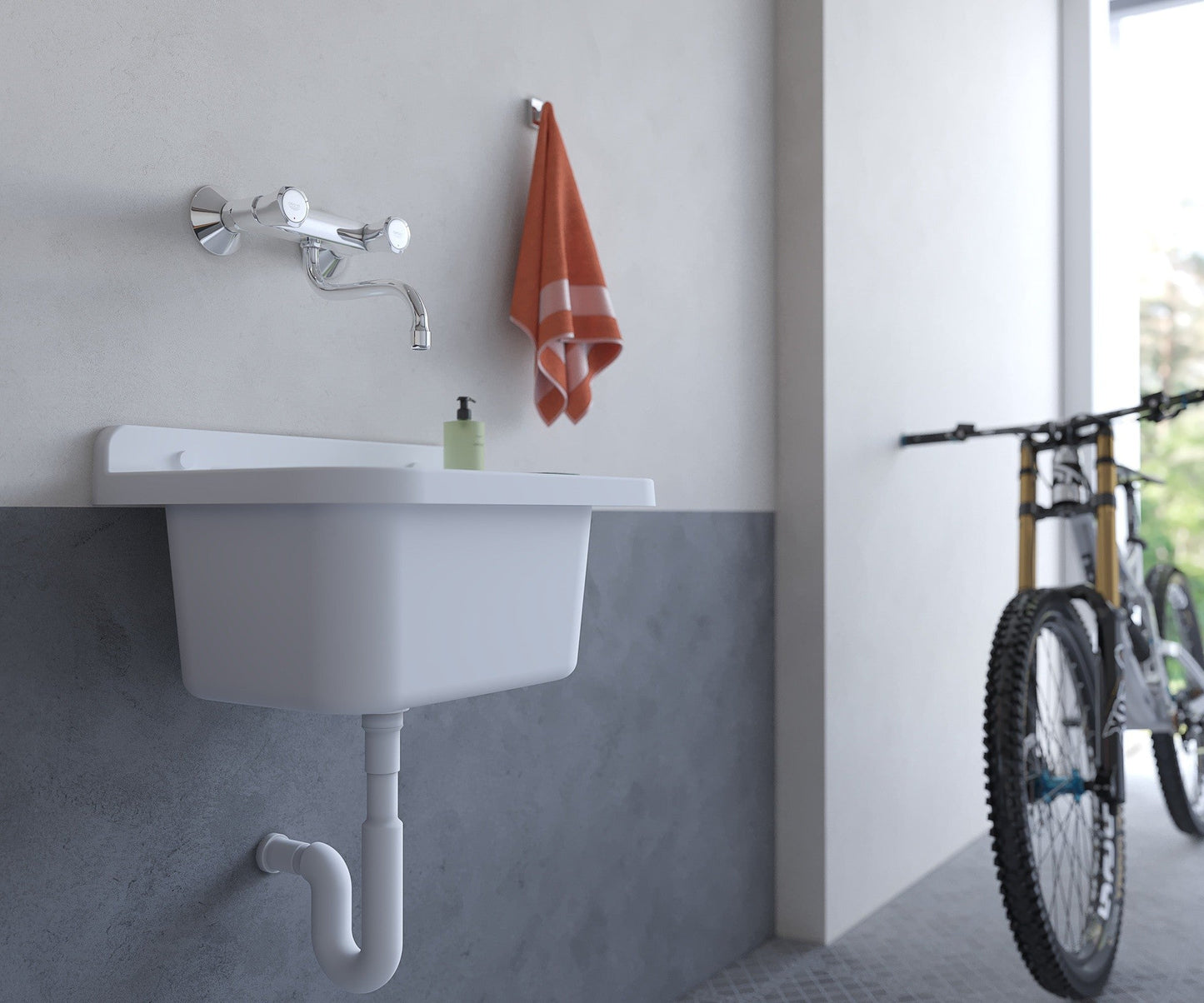 Pilozzo Bianco 60x34x21 cm - Lavabo Compatto e Resistente , Perfetto per Giardini e Spazi Esterni