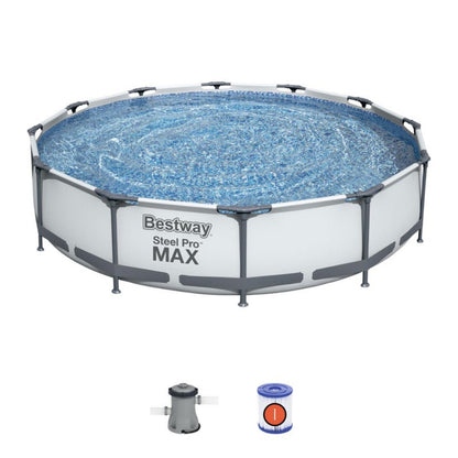 Piscina fuori terra Bestway 56416 Steel Pro max rotonda bianca 366x76