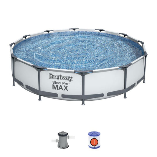 Piscina fuori terra Bestway 56416 Steel Pro max rotonda bianca 366x76