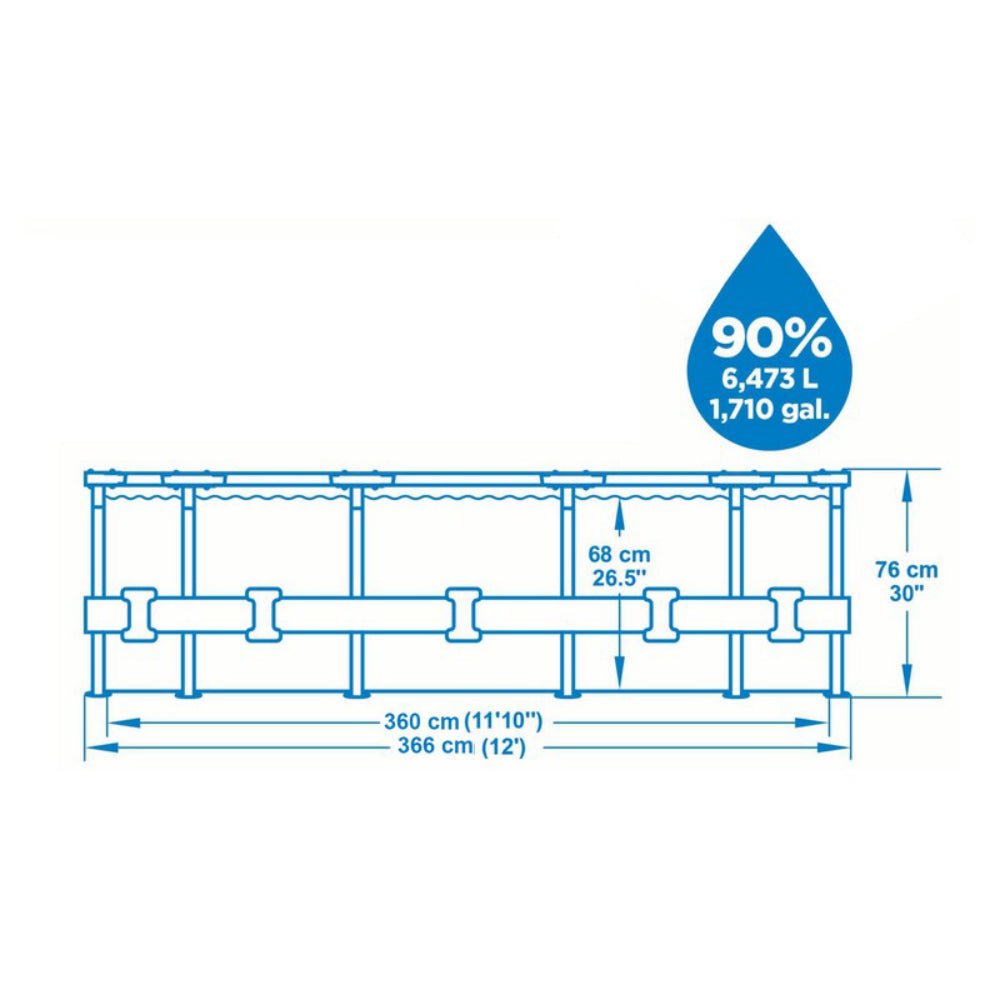 Piscina fuori terra Bestway 56416 Steel Pro max rotonda bianca 366x76