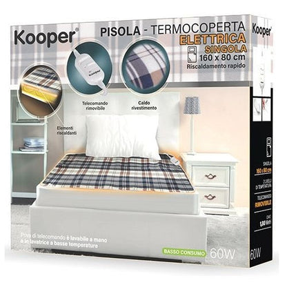 Kooper Pisola Quadri Heizdecke Einzelschlafdecke Wärmeunterbett