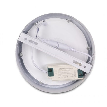 Plafoniera Esterno Led Faretto Faro Pannello Tondo Rotondo 12W-Luce Fredda 6500K