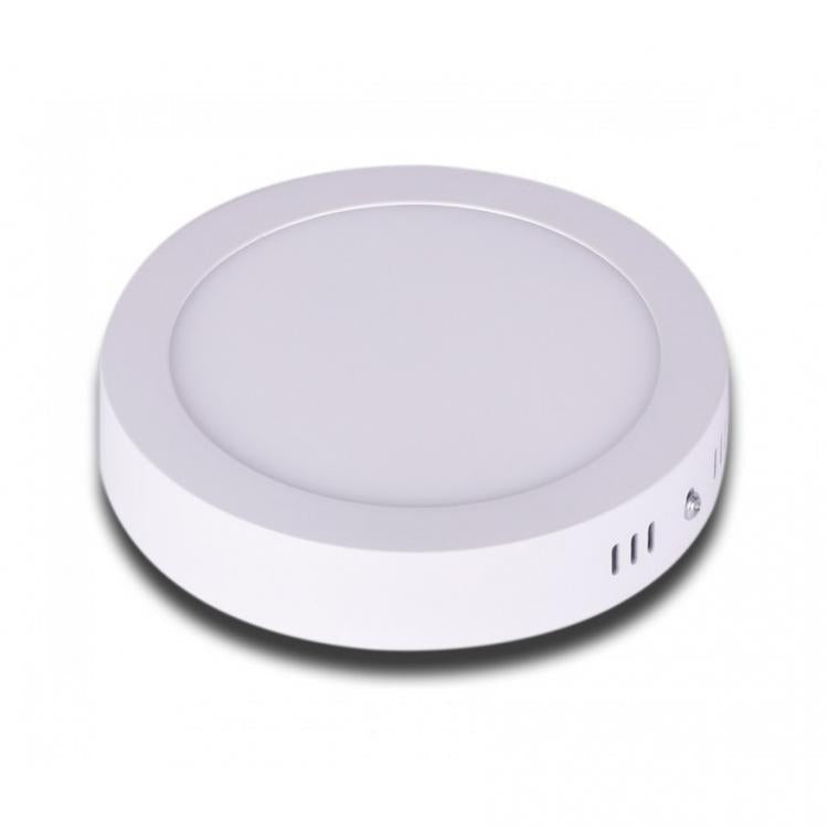 Plafoniera Esterno Led Faretto Faro Pannello Tondo Rotondo 12W-Luce Fredda 6500K