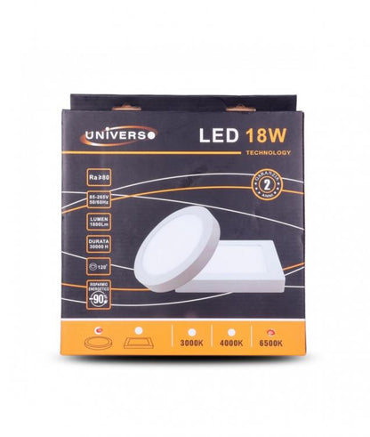Plafoniera Esterno A Led Faretto Faro Pannello Quadrato | 18W Luce Fredda 6500K
