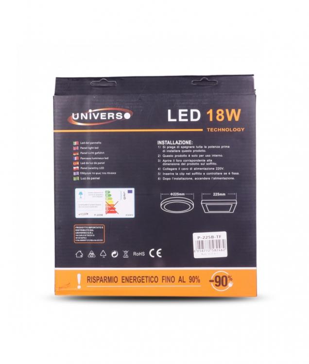 Plafoniera Esterno A Led Faretto Faro Pannello Quadrato |18W Luce Naturale 4000K
