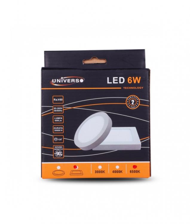 Plafoniera Da Esterno A Led Faretto Faro Pannello Quadrato | 6W Luce Calda 3000K