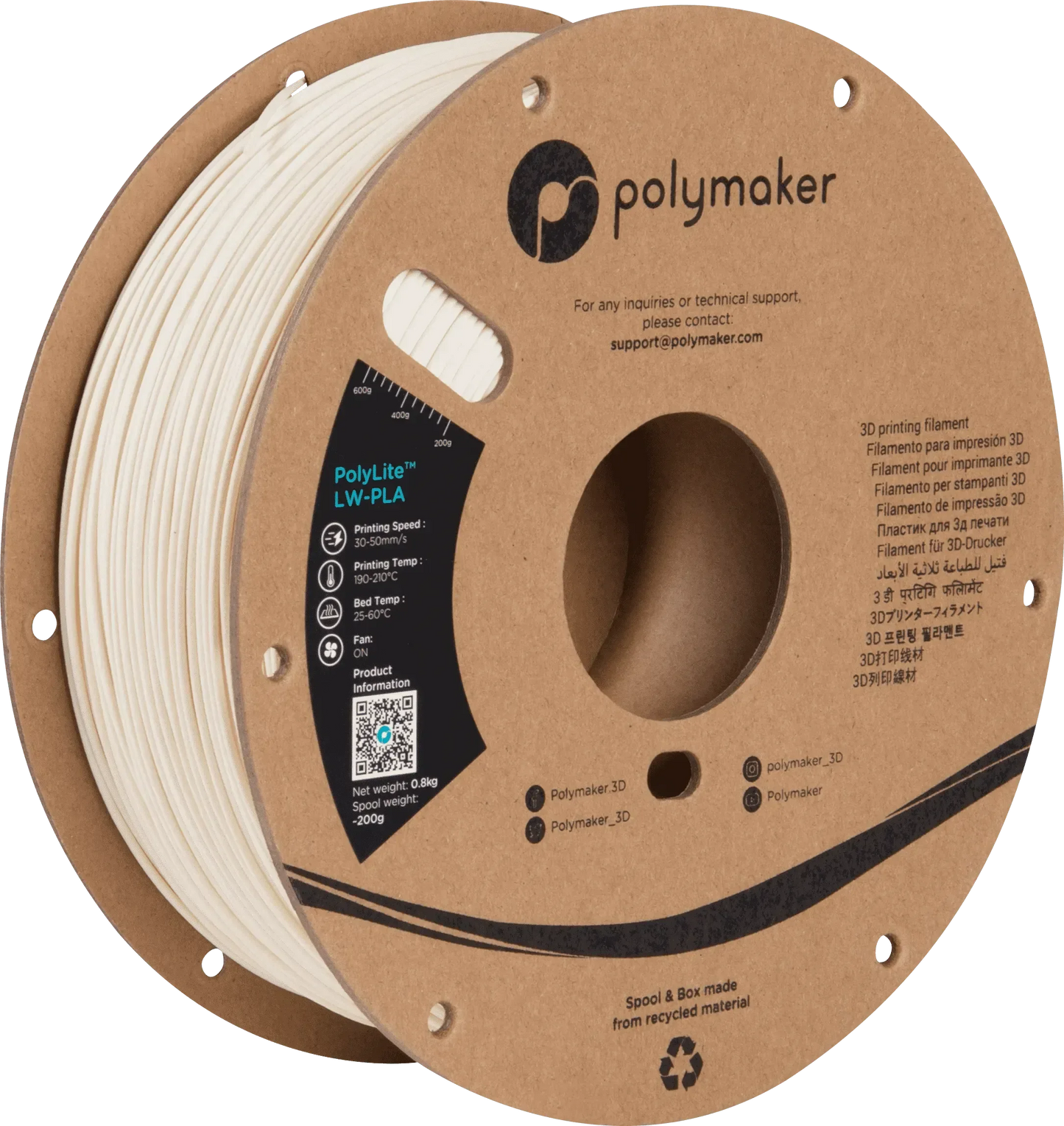 POLYMAKER POLYLITE LW-PLA 1.75mm/800g