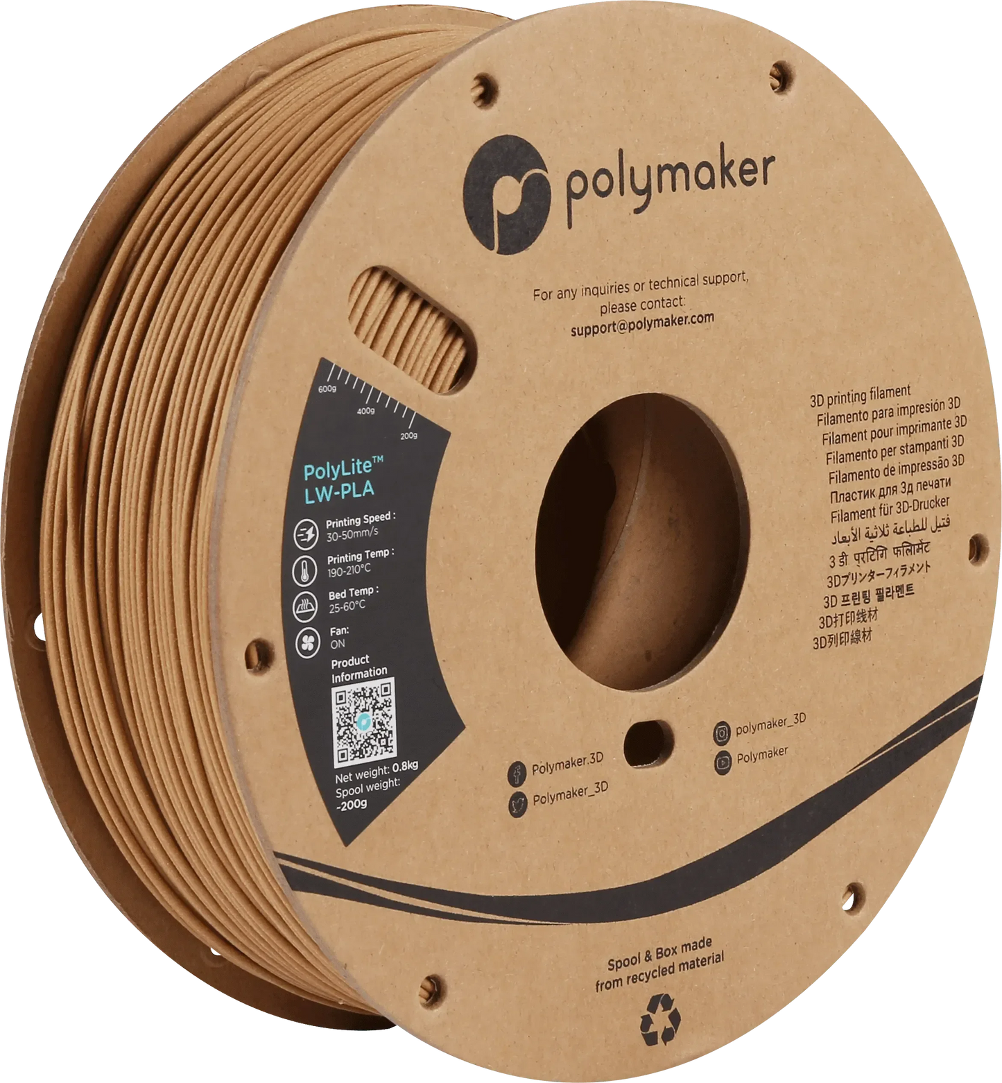 POLYMAKER POLYLITE LW-PLA 1.75mm/800g