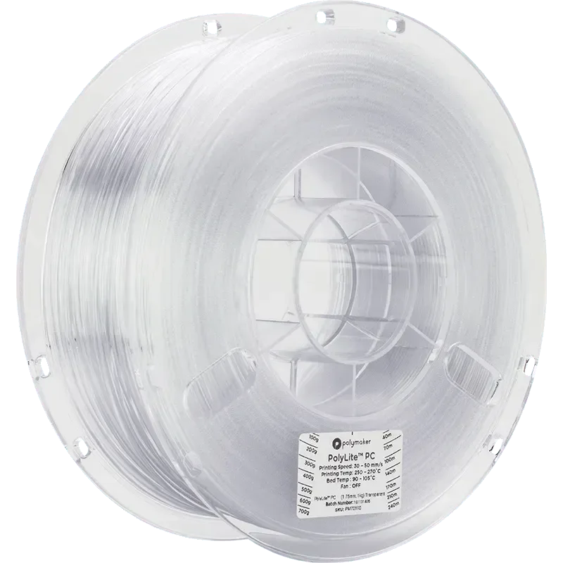 Filamento POLYMAKER POLYLITE PC TRANSPARENT 1.75MM