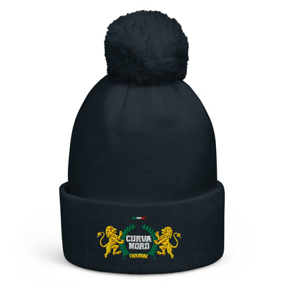 Berretto Curva con Pompon Ricamato | GALESPORT