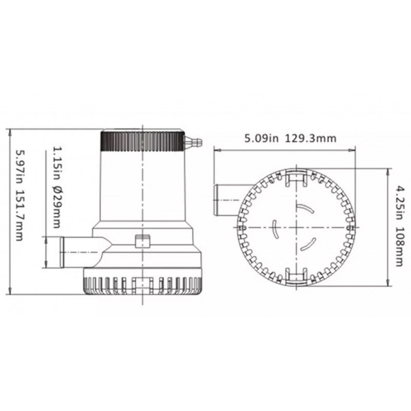 Rule Pompa Sommersa 1500GPH 12V OEM
